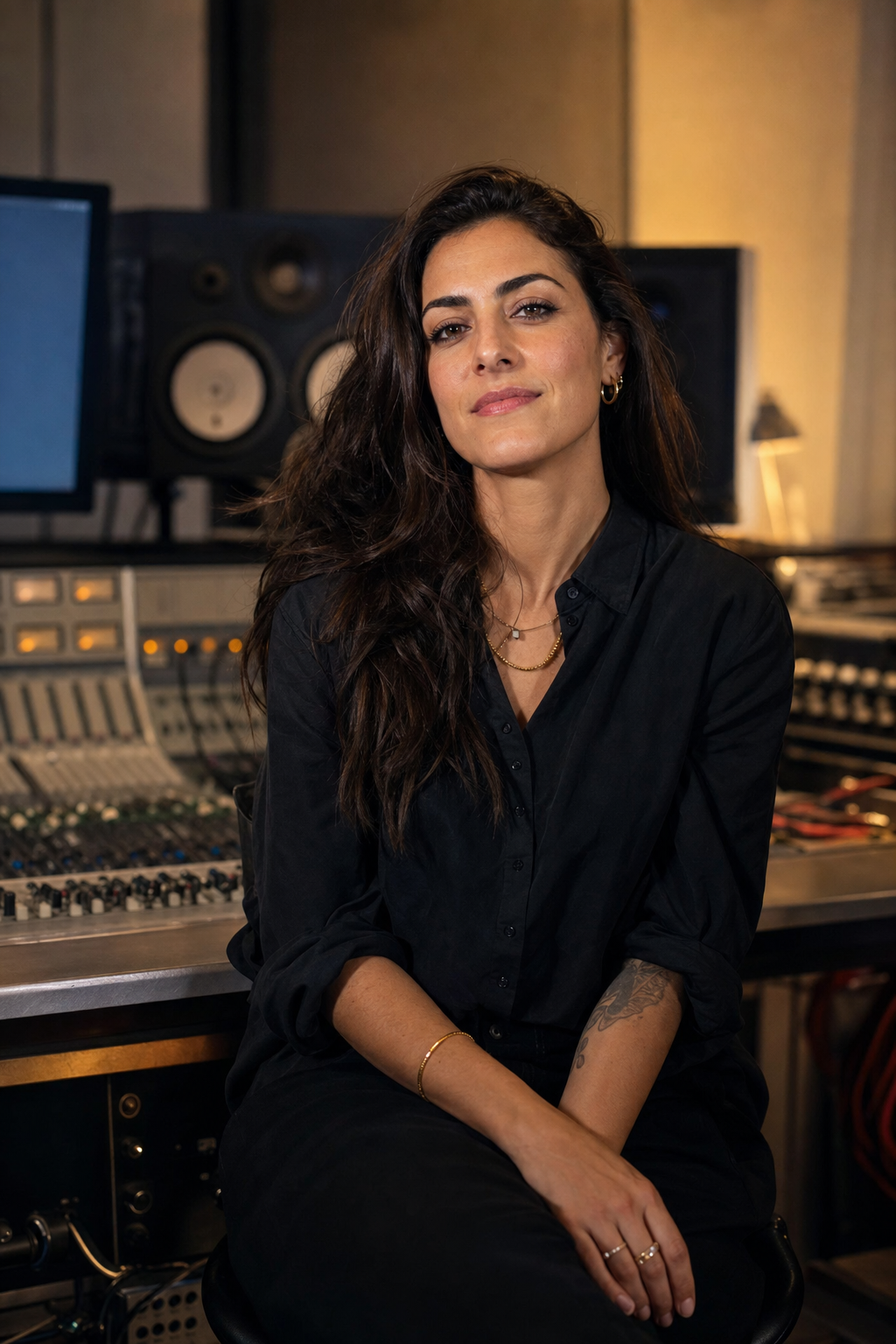 Noemi Esposito, fondatrice di Sonoro, nel suo studio di post-produzione sonora