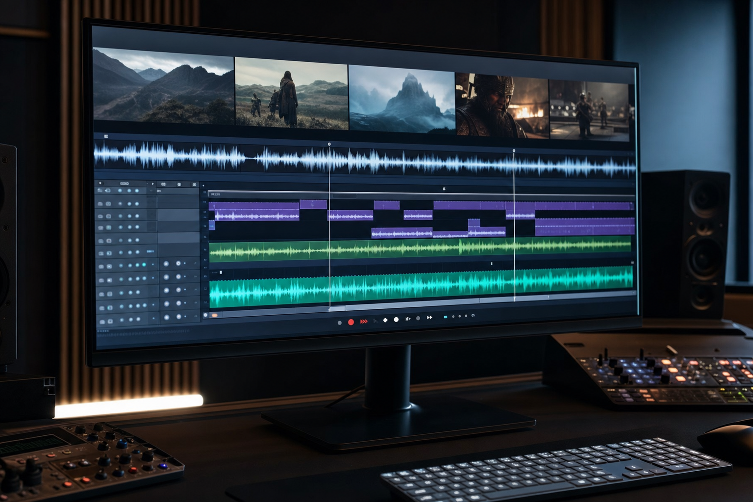Editing di forme d'onda sincronizzate ai fotogrammi video